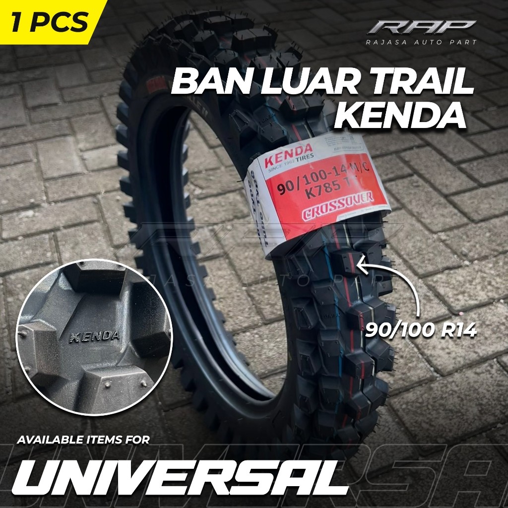 BAN LUAR KENDA CROSS RING 14/BAN KENDA CROSSOVER 90/100-14 KENDA CROSS K785 TUBELES