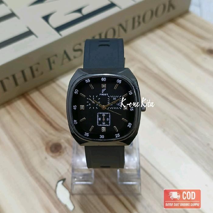 JAM TANGAN PRIA  DAN WANITA OVAL ANGKA JAM TANGAN KOTAK  POLOS VARIASI CRONO JAM TANGAN TALI KARET S