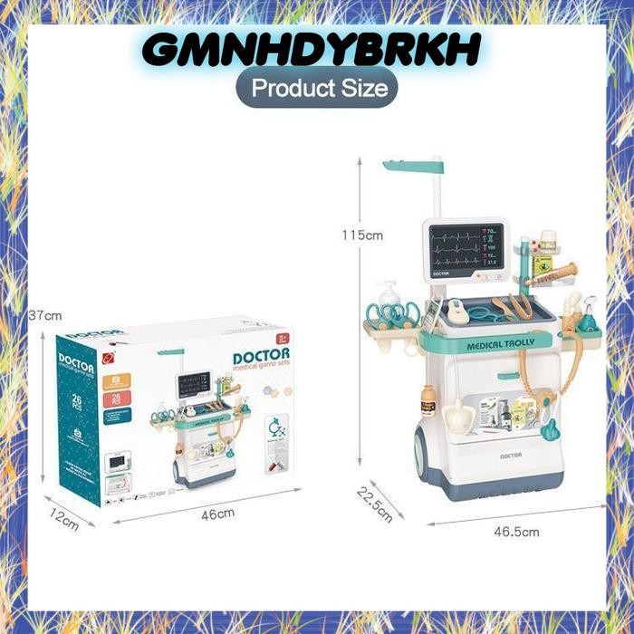 mainan doctor ronsen medical trolly mainan doctor komplit set toy mainan doctor komplit Plastik - Do