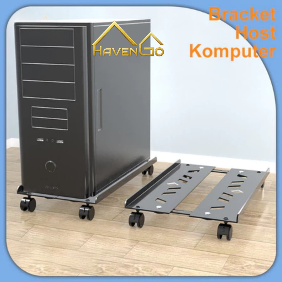 Bracket CPU Tatakan CPU Stand CPU Penyangga Dengan Roda Multifungsi Untuk Meja Kantor