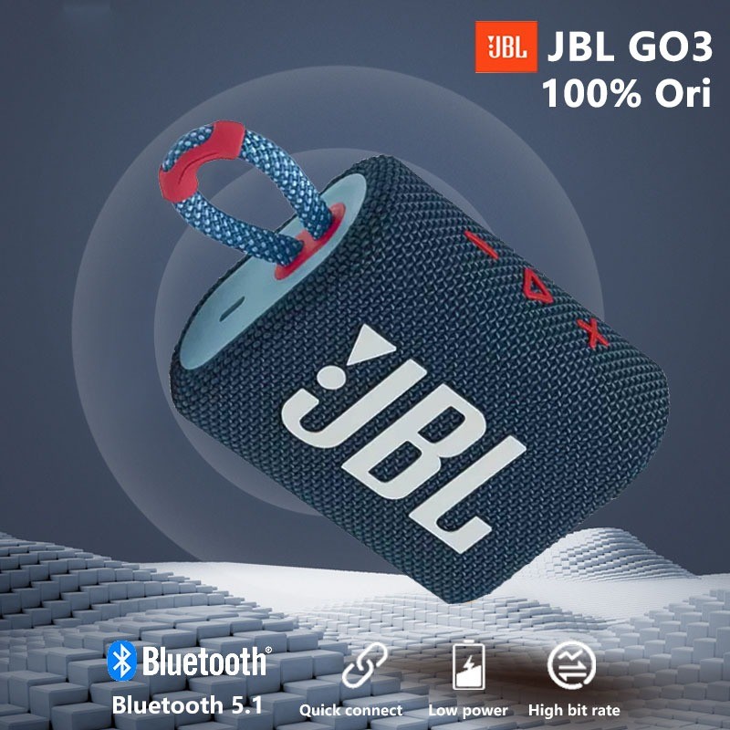 BYTECORE JBL Go 3 Waterproof Bluetooth Speaker Big Audio and Punchy Bass, Go3 Portable Mini Bluetoot