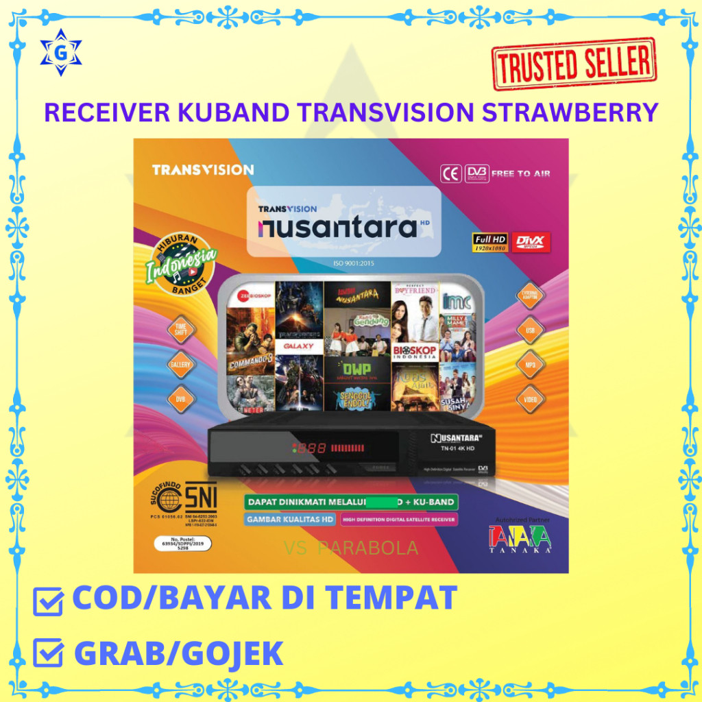 TRANSVISION NUSANTARA HD STRAWBERRY RECEIVER PARABOLA