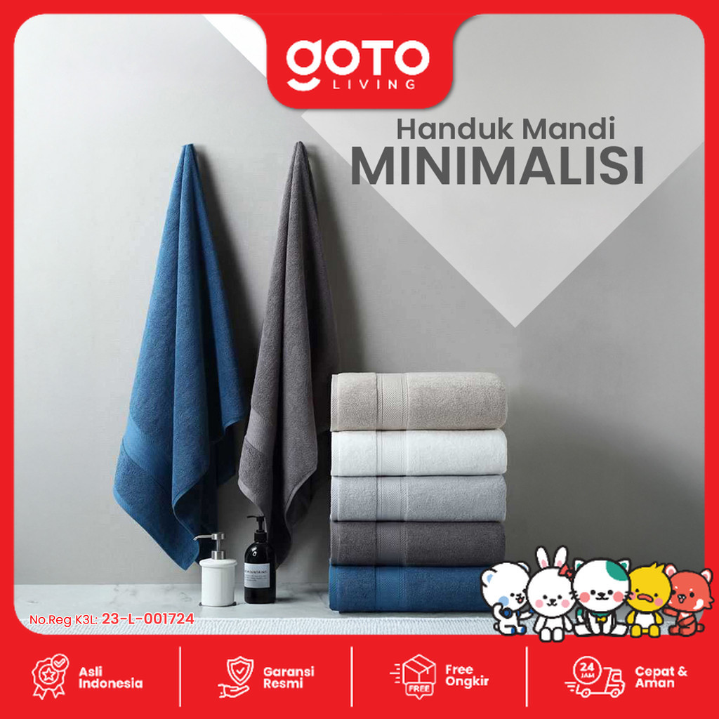 Goto Morwish Bath Towel Handuk Mandi Jumbo Dewasa Polos Lembut Halus