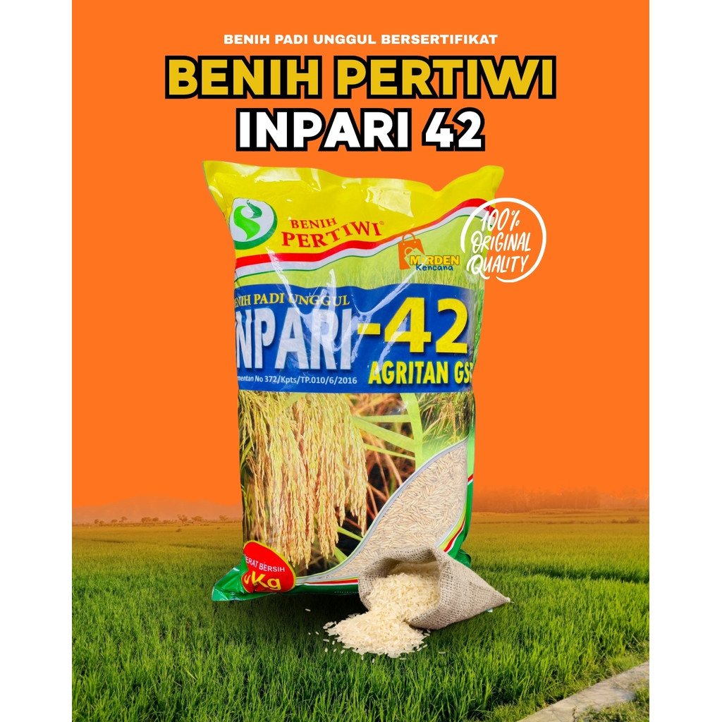 Benih Padi unggul Varietas INPARI 42 AGRITAN GSR isi 5 kg dari Benih Pertiwi