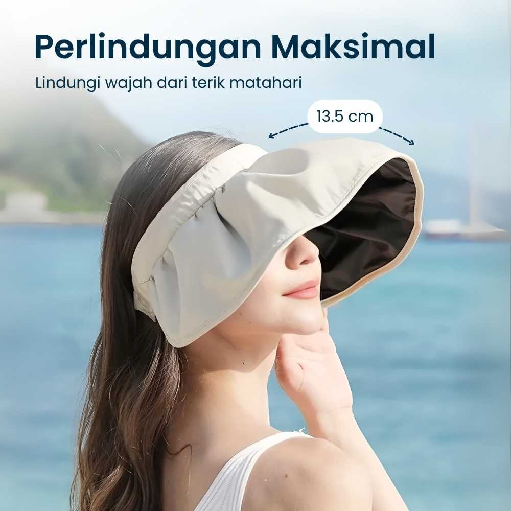 COD Topi Pantai Piknik Korean Style Kekinian Untuk Wanita Dewasa Berhijab Model Lipat Ukuran Lebar D
