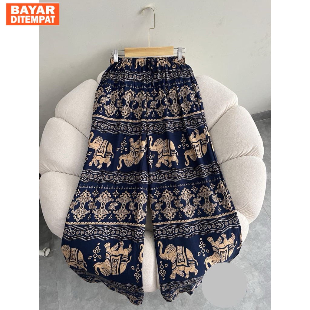 CELANA KULOT RAYON MOTIF GAJAH THAILAND VIRAL | KULOT MOTIF GAJAH
