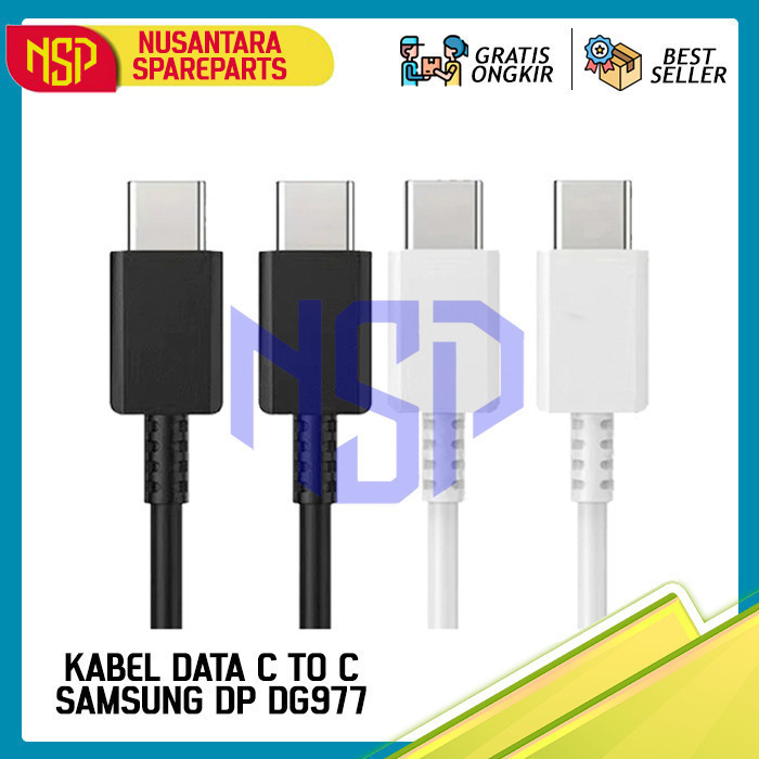 KABEL DATA USB C TO C MODEL EP-DG977 BLACK WHITE 1 METER ORIGINAL