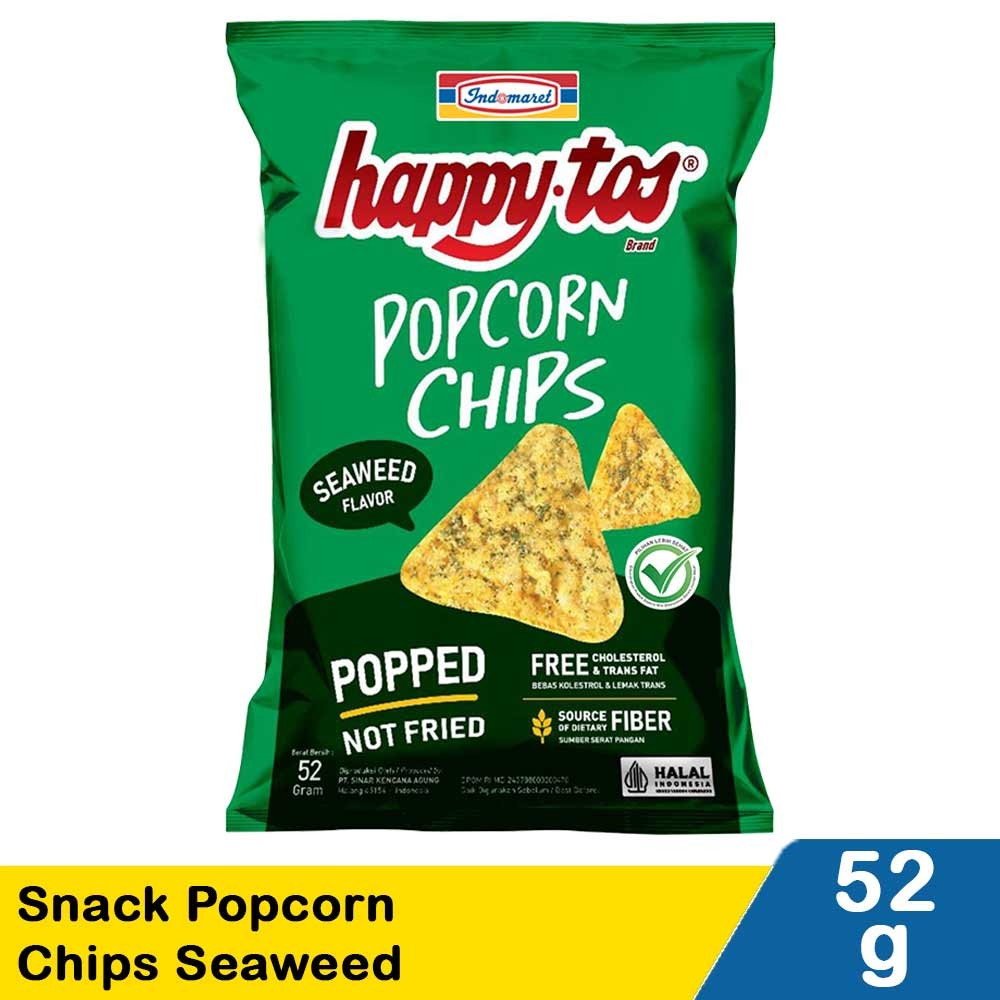 INDOMARET HAPPYTOS SNACK POPCORN CHIPS SEAWEED 52g