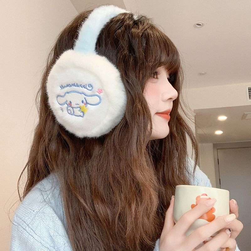 Sanrio Cute Cinnamoroll Plush Earmuff Cartoon Girl's Heart Keep Warm Soft Cinnamoroll Ear Warmth Col