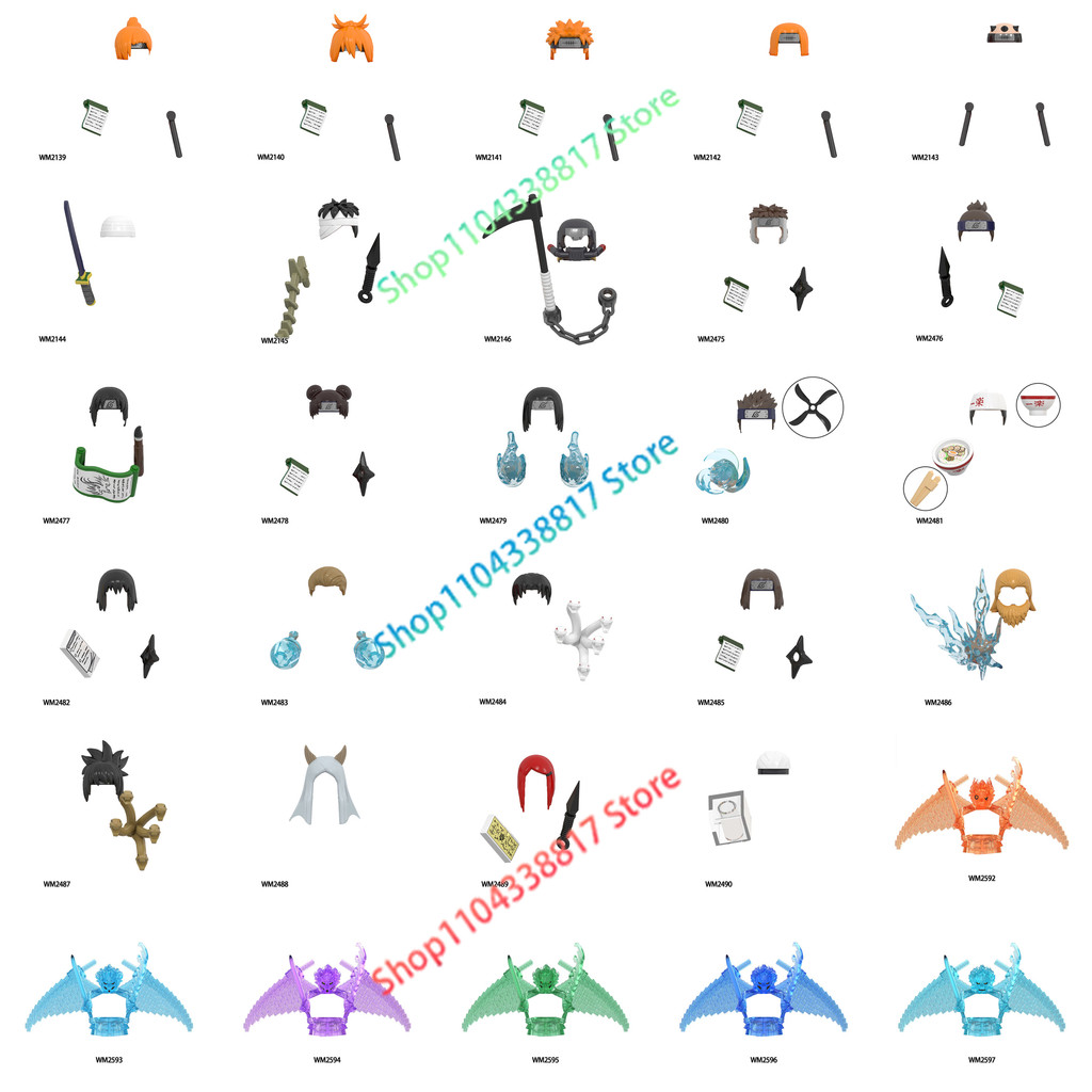 WM Blocks WM6112 WM6153 WM6154 WM6167 Susanoo Akatsuki Konohamaru Pain Anime Cartoon TV Naruto Brick