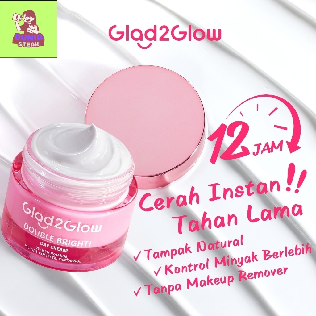 Ds Glad2Glow Double Bright Day Cream tone up cerah Niacinamide Moisturizer brightening wajah cream p