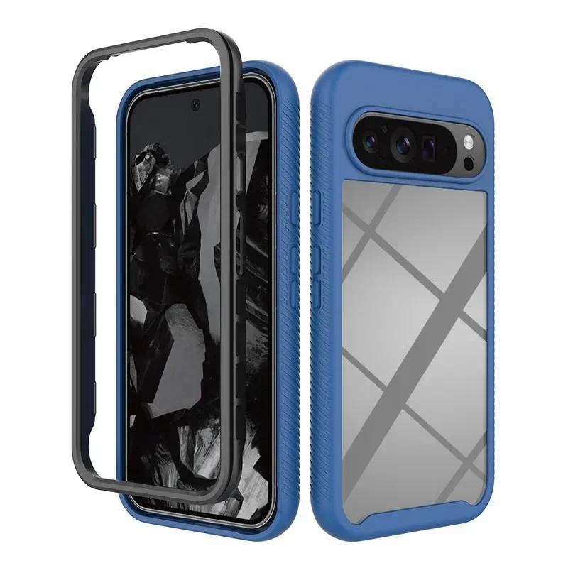 Trendy 2IN1 Hybrid Clear Armor Phone Case For Google Pixel 10 9 8 7 A Pro XL Shockproof Soft Silicon