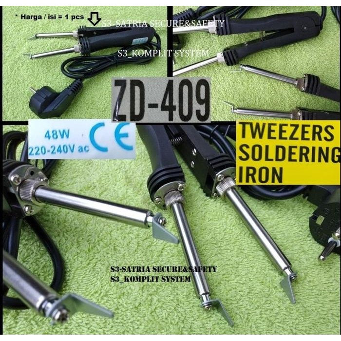Tweezer Solder ujung 2 angkat melepas copot IC capasitor kecil sedang