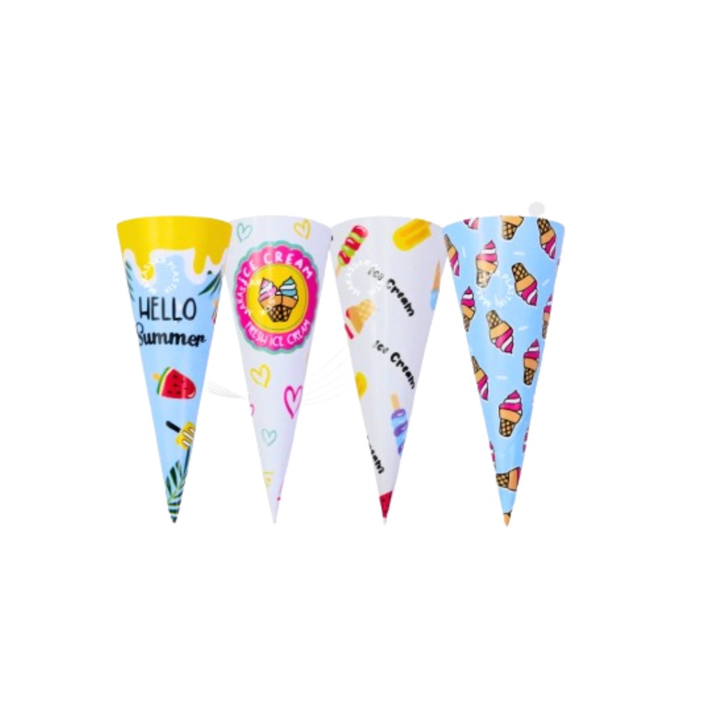 Paper Cone Ice Cream 3.4 cm 100 pcs Kertas Cone Es Krim Gelato Motif