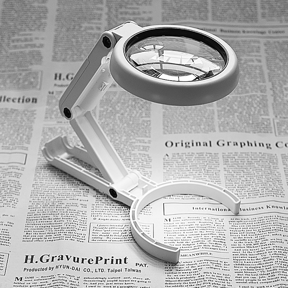 5X 11X 8 LED Magnifier / Magnifying Glass / Dual Use-Stand or Handheld Foldable Magnifier /Table Lam