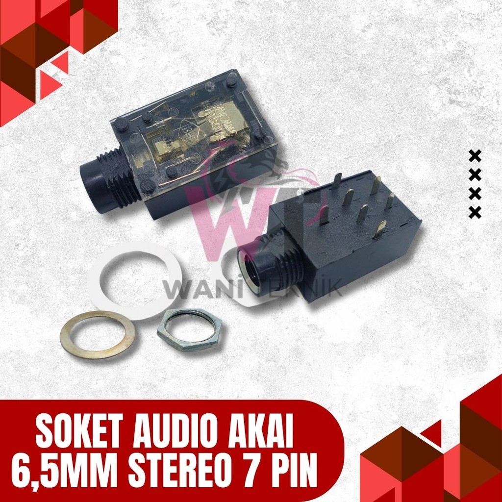Soket Audio Akai 6,5mm Stereo 7 Pin – Model Tancap Transparan