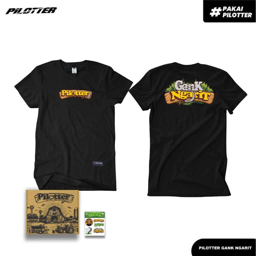 (COD) Pilotter Kaos Gank Ngarit Original Free Sticker Free Box