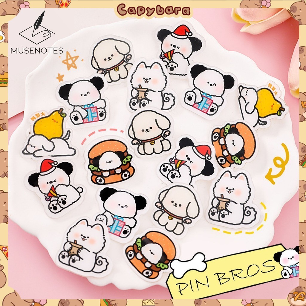 CAPY Pin Bros Doggy Akrilik Hewan Kartun Lucu Bros Pin Gaya Jepang dan Korea Brooch Acrylic A-PN012