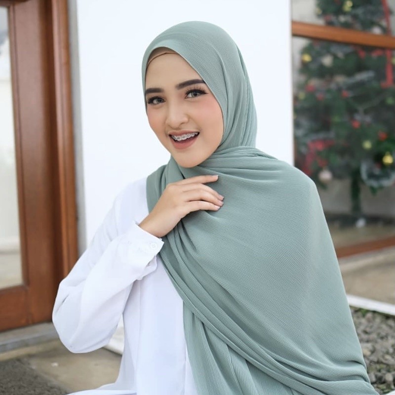 HUNTEDMANE SYARII PASHMINA PLISKET JUMBO BUTTONSCARVES non logo 200x80cm pleated super mini hijab me