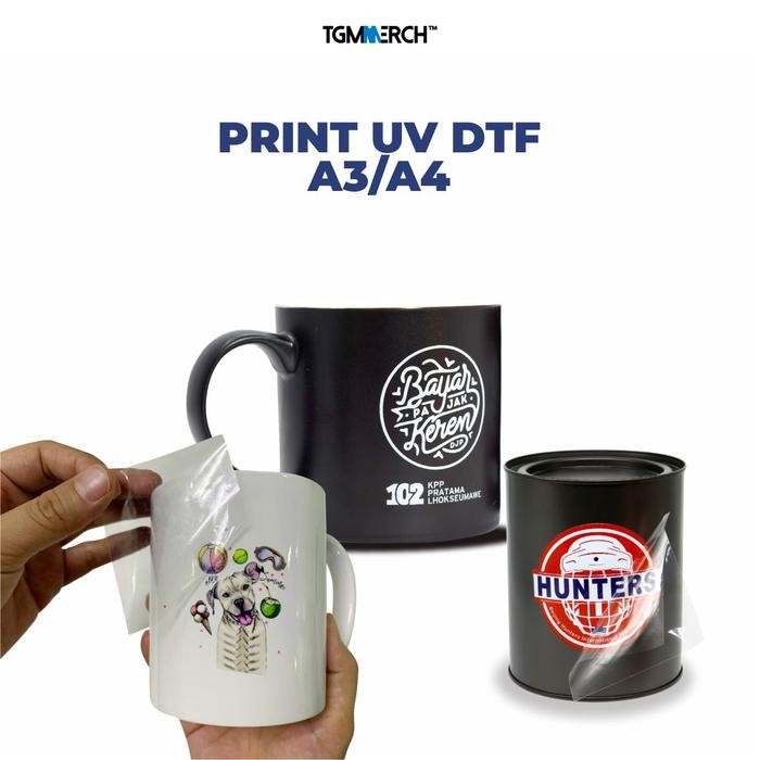 Print DTF UV A3/A4| Gambar Bebas | Murah - A3, Clear