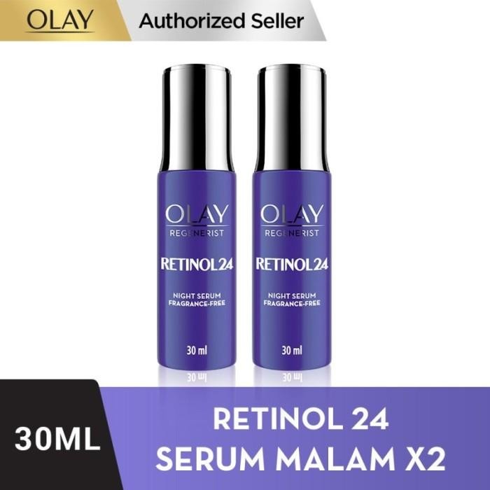 [  WELORD ]  Olay Regenerist Retinol 24 Serum Wajah  30ml Paket Isi 2 - White, Standar