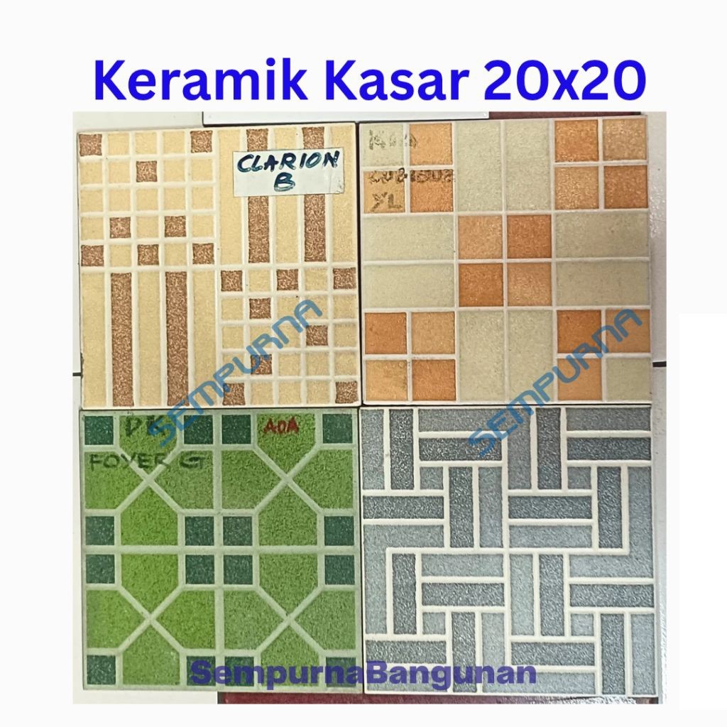 BES - Keramik kramik ubin lantai dinding tembok kasar 20x20 mulia clarion brown coklat beige cream c