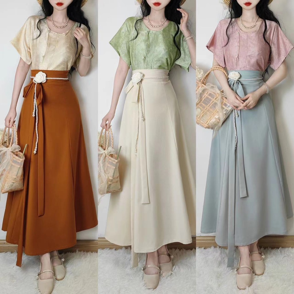 Setelan sehari-hari gaun Tang baru gaya Cina untuk wanita Hanfu gaun Tang baru untuk wanita Hanfu