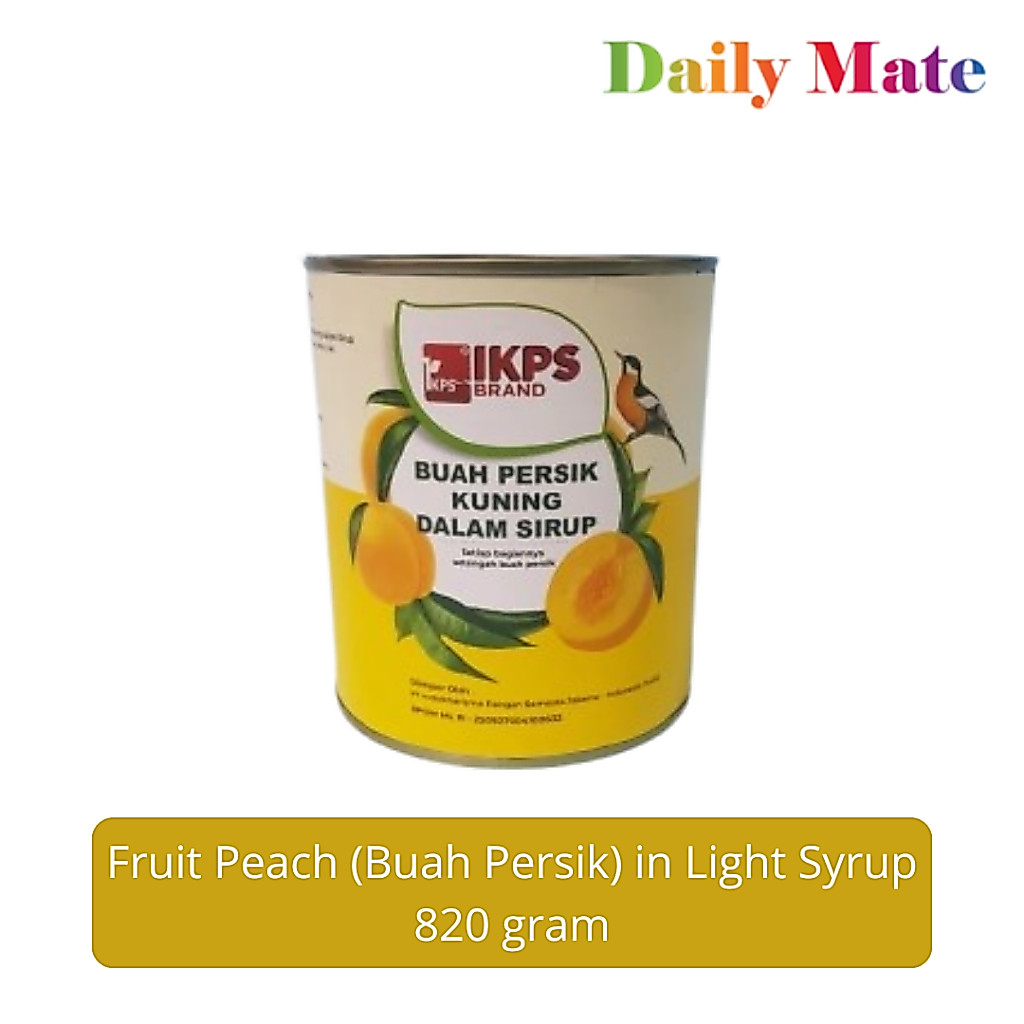 Peach(Buah Persik) in Syrup/Peach(Buah Persik) Kaleng 820gram/Buah Peach(Buah Persik)/IKPS