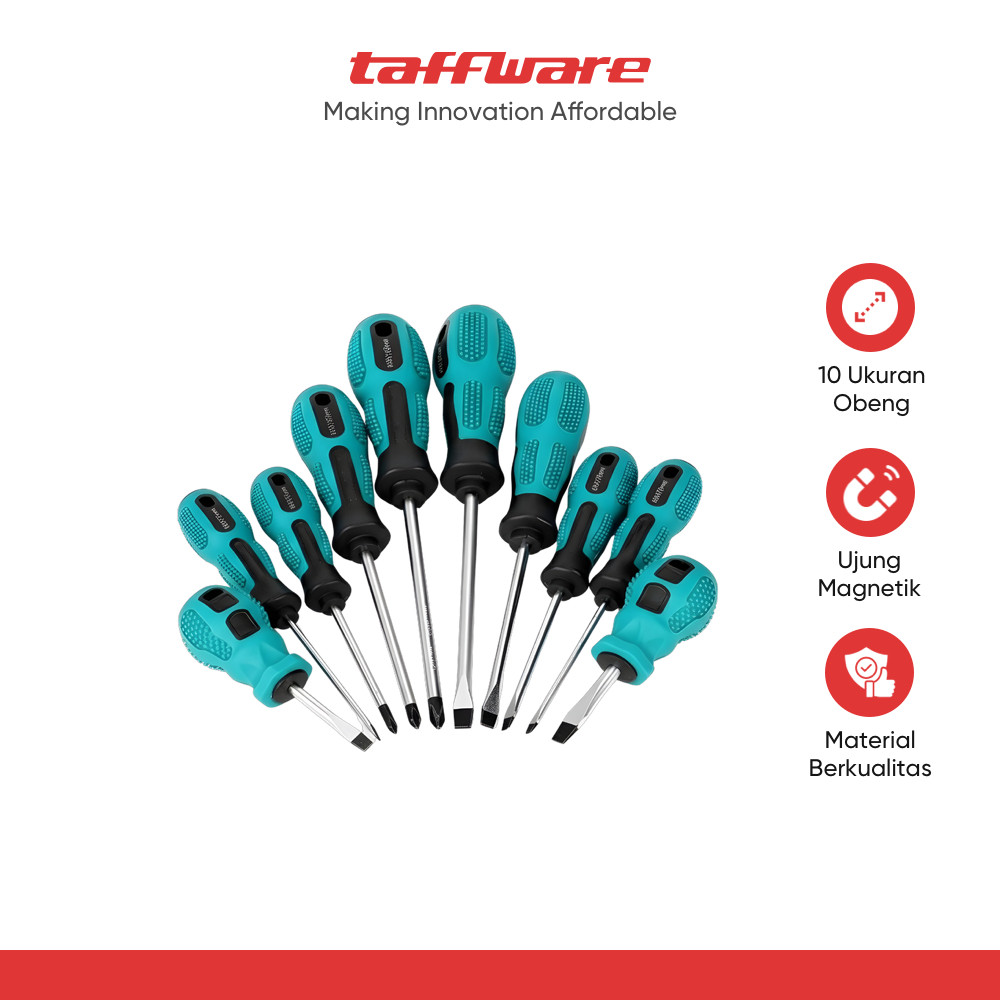 YONA.ID Taffware Obeng Set Reparasi Magnetic Head 10in1 - SK804