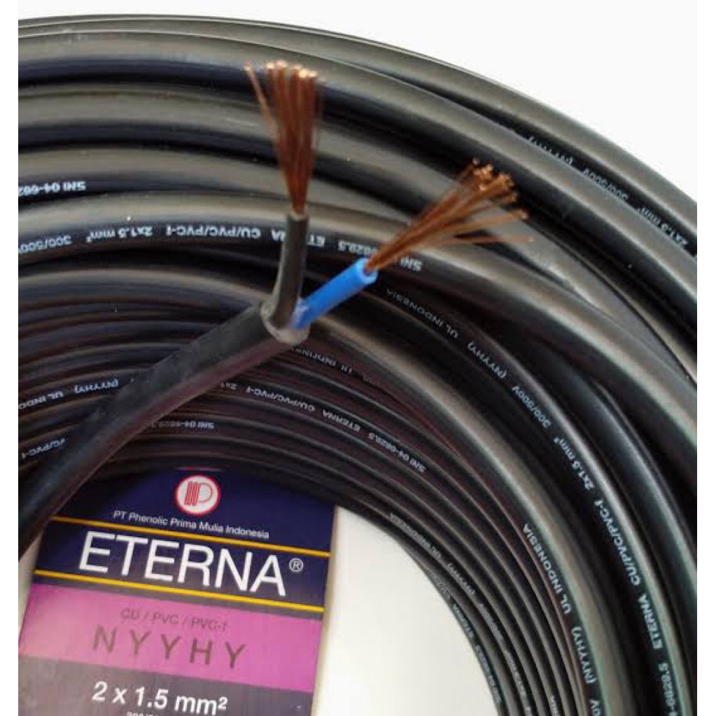 Kabel Eterna NYYHY 2x1,5 / Kabel Eterna Serabut NYYHY 2x1,5 / Kabel Listrik Serabut 2x1,5