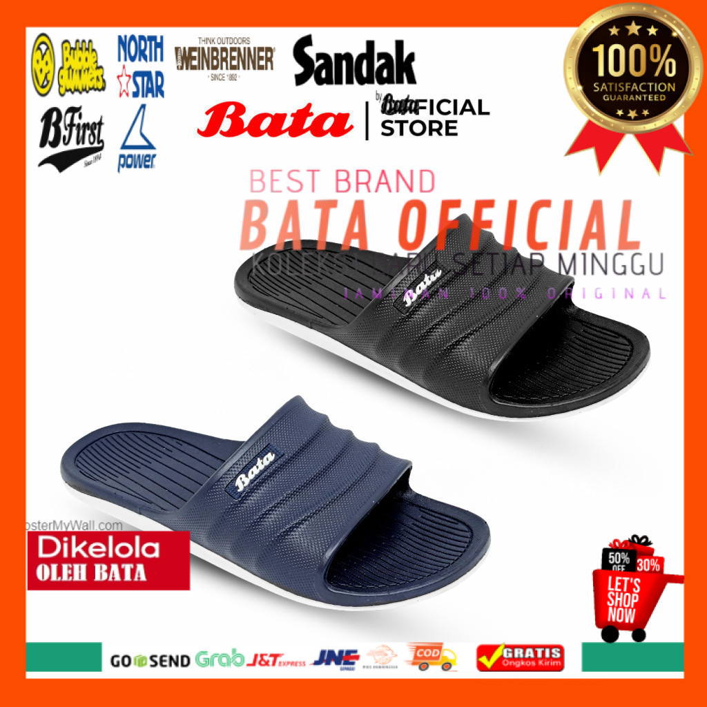 BATA - INTI "Rubber" Sandal Slide Karet Pria
