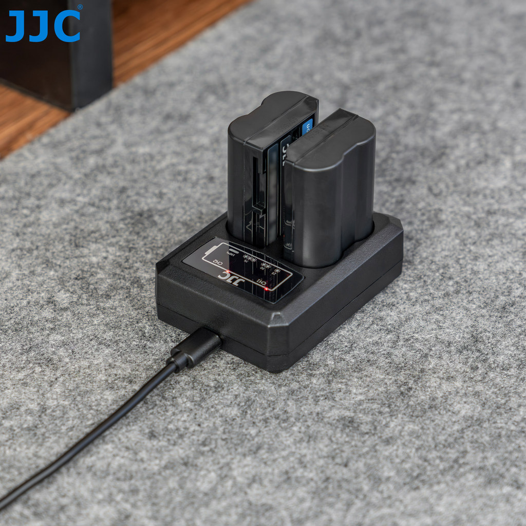 JJC Dual Camera Battery Charger for Olympus OMD EM1 Mark II Mark III EM1X Olympus BLH1 Battery Charg