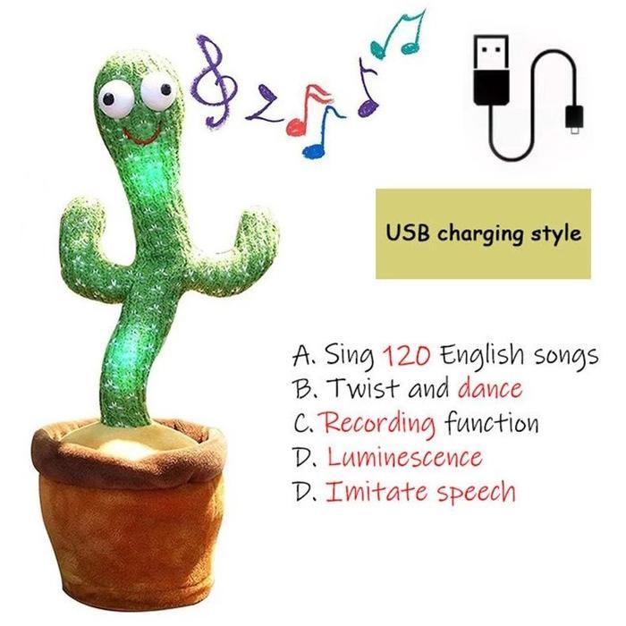 PROMO  Gstar Boneka Kaktus Goyang Lampu Dan Bicara Paket Boneka Kaktus Bisa Bicara Menari Lucu Hadia