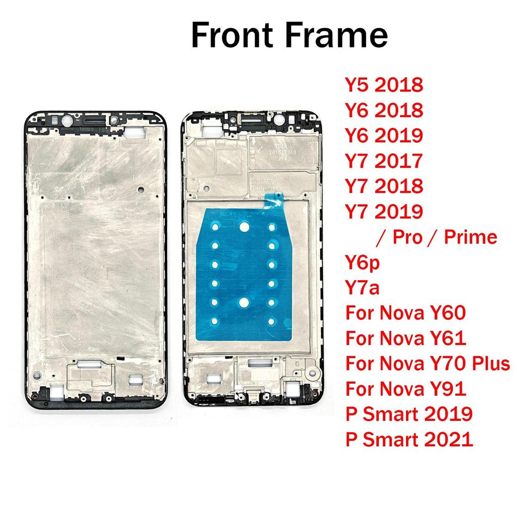 For Huawei Y5 Y6 Y6p Y7 Y7a Pro Prime Lite P Smart 2018 2019 2021 Nova Y60 Y70 Plus Middle Frame Hou