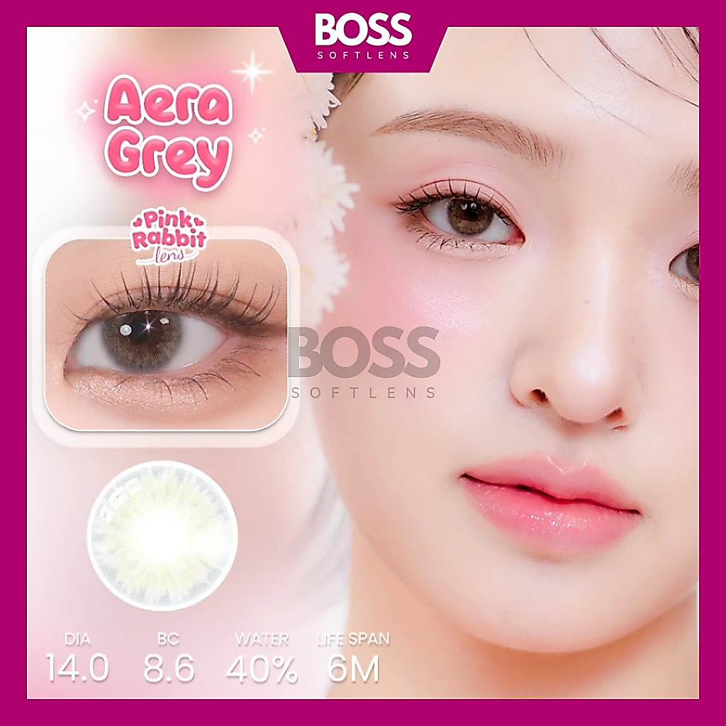 SOFTLENS PINKRABIT AERA GREY 14 MM BY PINK RABBIT FREE LENSCASE (1PCS / 1 MATA) / SOFTLENS PREMIUM /