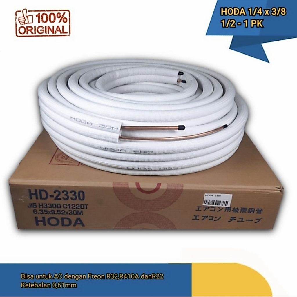 ORIGINAL SELANG PIPA AC HODA 1/2pk 3/4pk 1pk METERAN / SELANG AC HODA PERMETER