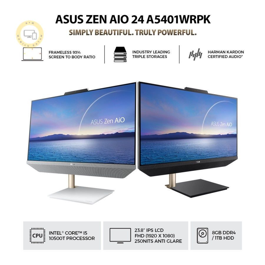 ASUS AIO All In One A5401WRPK-BA581TS/WA581TS i5 10500T 1TB 8GB W10 + OHS 2019 23.8" MX330 2GB