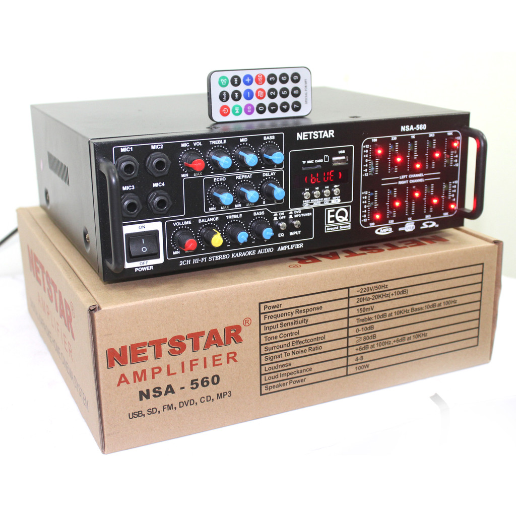 Power Amplifier Bluetooth NSA-560 / Ampli NSA 560 USB Original NETSTAR