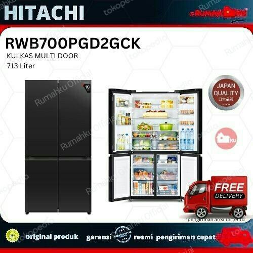 MEGA SALE Kulkas HITACHI RWB700PGD2 GCK 4 Pintu RWB700 PGD2 GCK