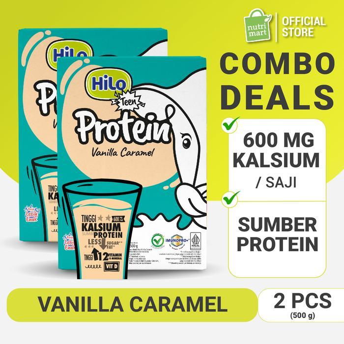 Twin Pack: HiLo Teen Vanilla Caramel 500gr - Susu Tinggi Kalsium