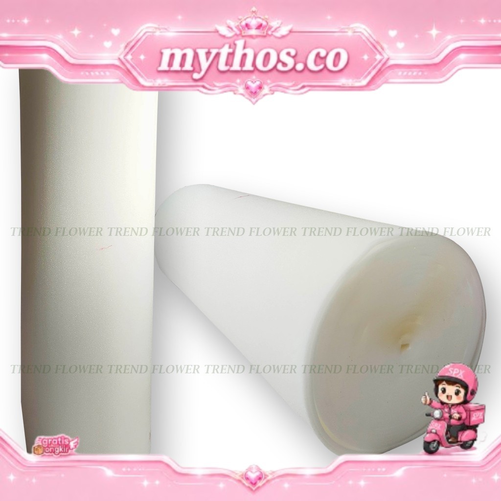 Spons busa tebal 5mm spon jilbab sajadah busa skyfoam Bubble Wrap Packing kardus warna putih-tebal -