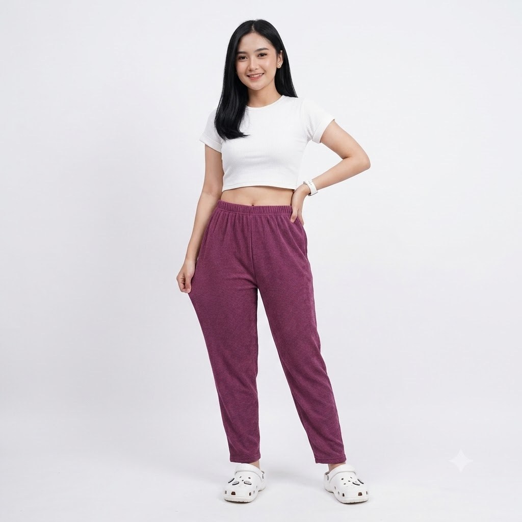 Legging TERESA Babat Panjang Wanita Inner Gamis Celamis Salur Babat Murah Dalaman Rok dan Gamis