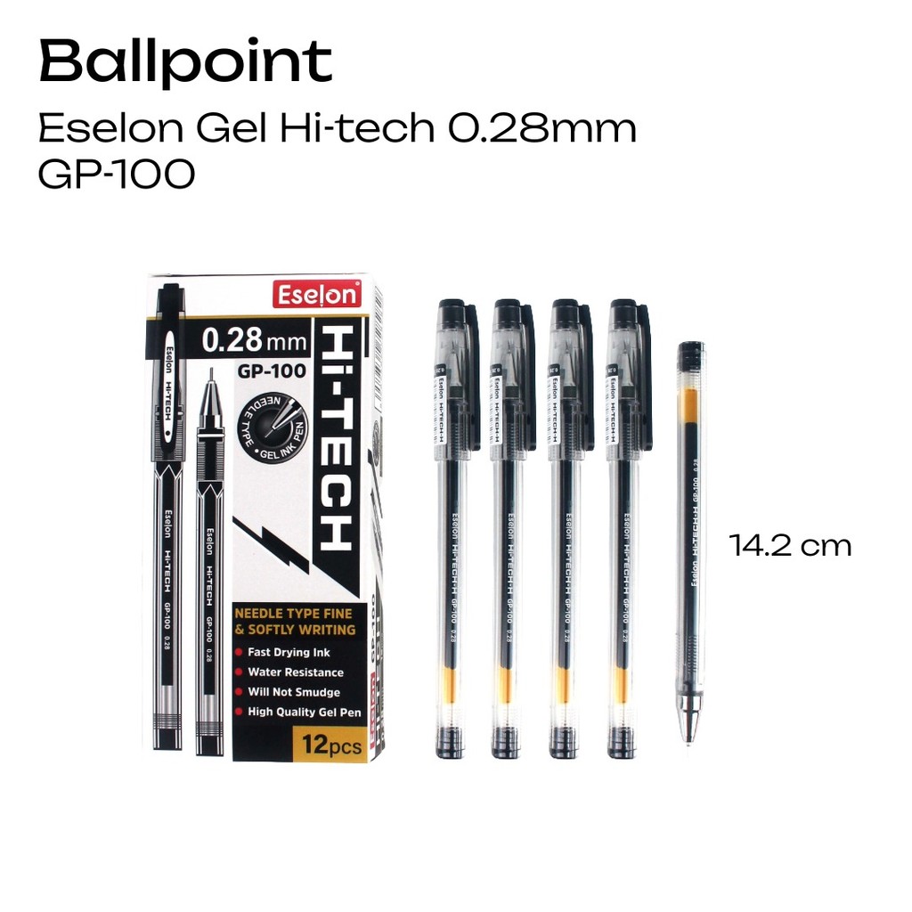 

12pcs Pulpen Hi-Tech 0.28 Eselon GP-100-L/ 1pack Pulpen Hitech