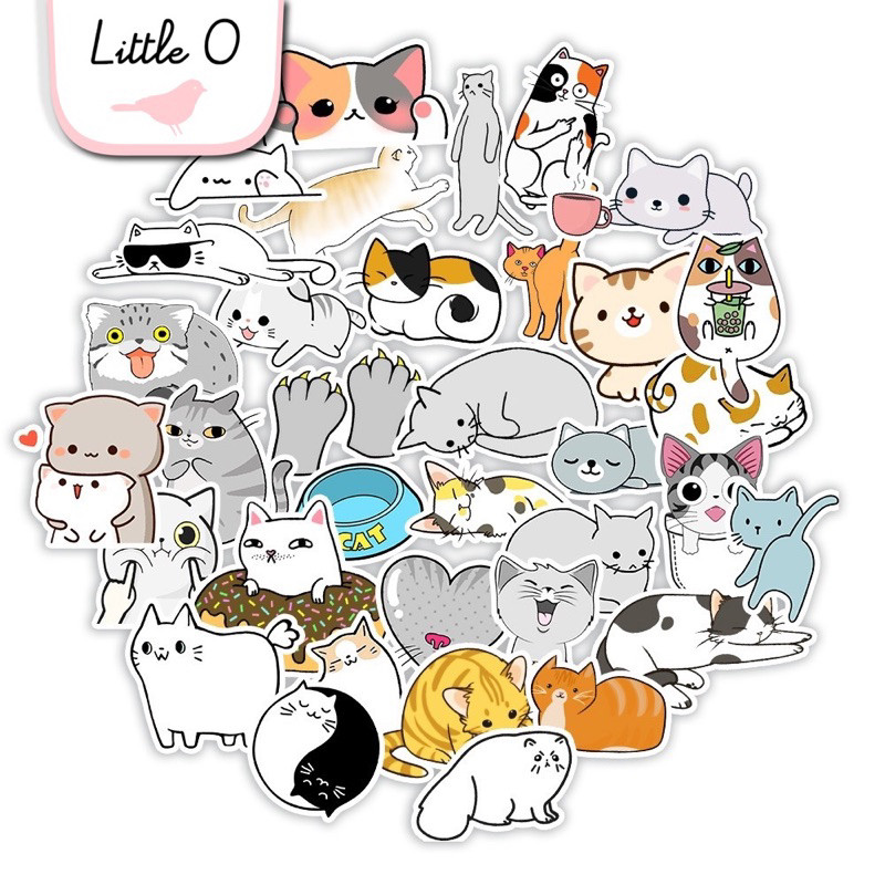 

LITTLE O Stiker PVC Cat & Dog Scratch Book Agenda Journal Buku