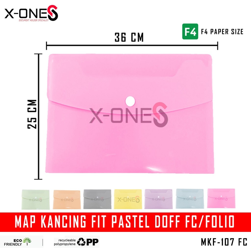 

X-ONE MAP KANCING PLASTIK 1 FIT PASTEL DOFF F4 SMART POCKET / MKF-107 FC