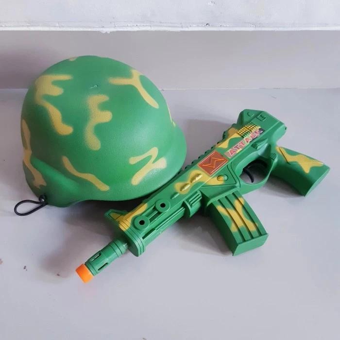 Promo Murah Mainan Set Tembakan & Helm Tentara - Paket Militer Anak Edukatif Army Meriah