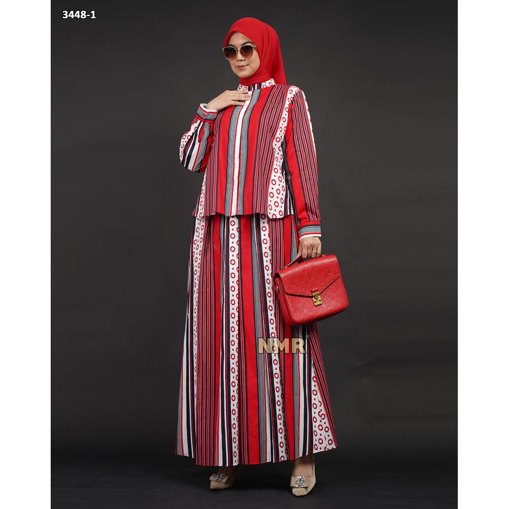 NMR Setelan Rok + Blouse Katun Paris 60's Vol 3448