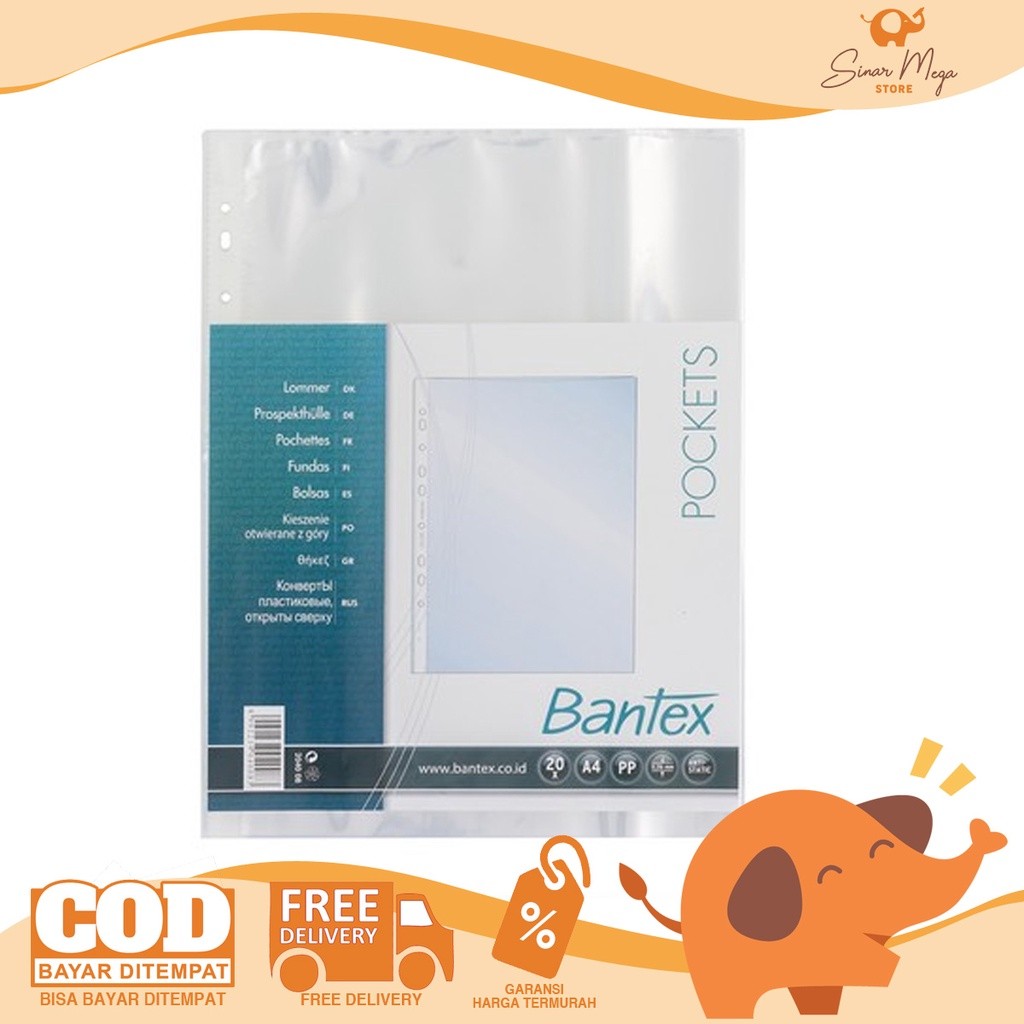 

Bantex Pocket A4 2040 08 20 Sheets/ Lembar/ Kantung PP Murah