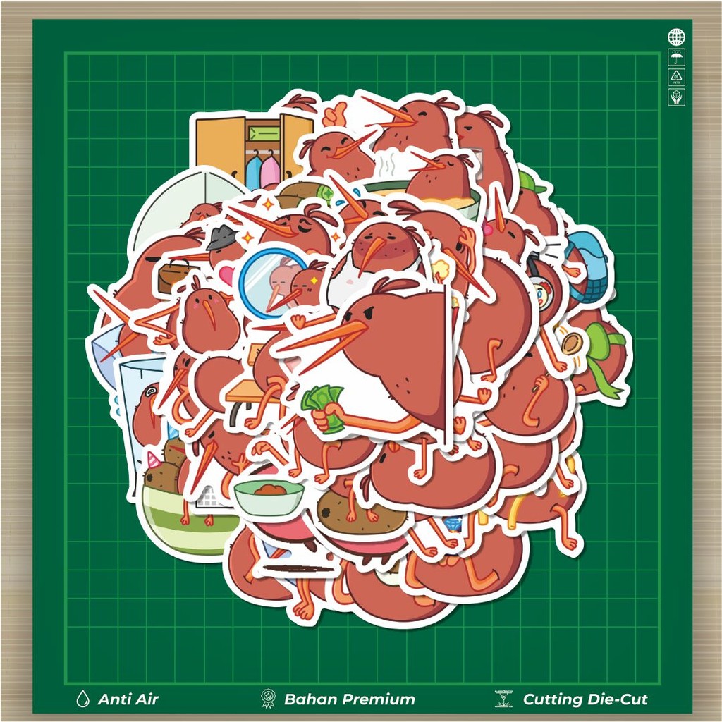 

HOT 50 PCS STIKER Stiker Kartun Funny Kiwi Stiker Fashion Cars Decal Dingin Kartu Album Custom Vinyl Anti Air- Sticker Aesthetic Buku Journal Koper Casing HP Tablet Laptop Helm Motor Botol Minum