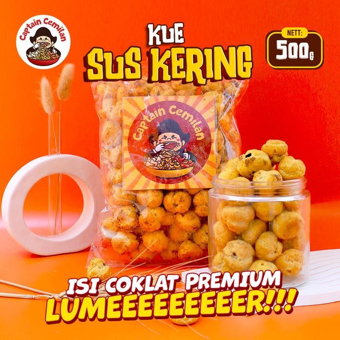 

HOT PRODUK 500gr-Kue Sus Kering Coklat- cemilan manis Captain Cemilan Food Frozen